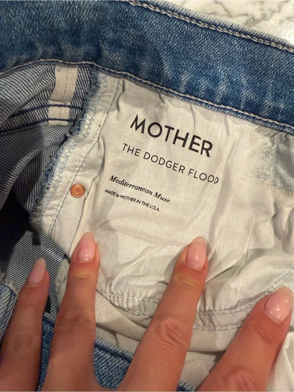 MOTHER Light Blue Wide Leg Jeans